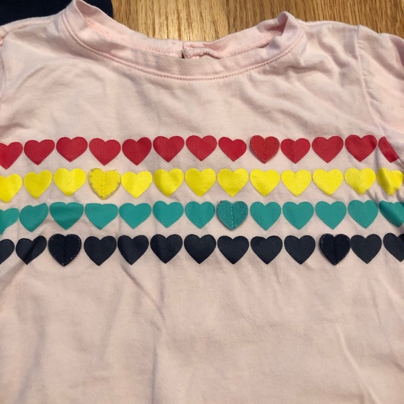 Carter’s Set of 2 Long Sleeve Shirts Heart Themed Pink Blue 18M - Picture 2 of 5